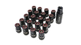 Muteki HR38 Lug Nut Set 12x1.25 20PC Black w/ Red Ring HR3805BR